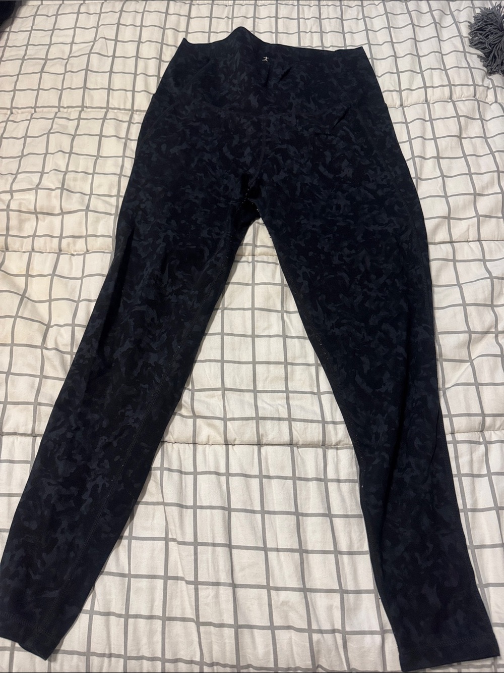 Danskin Black High-Waist leggings  with camo pattern.